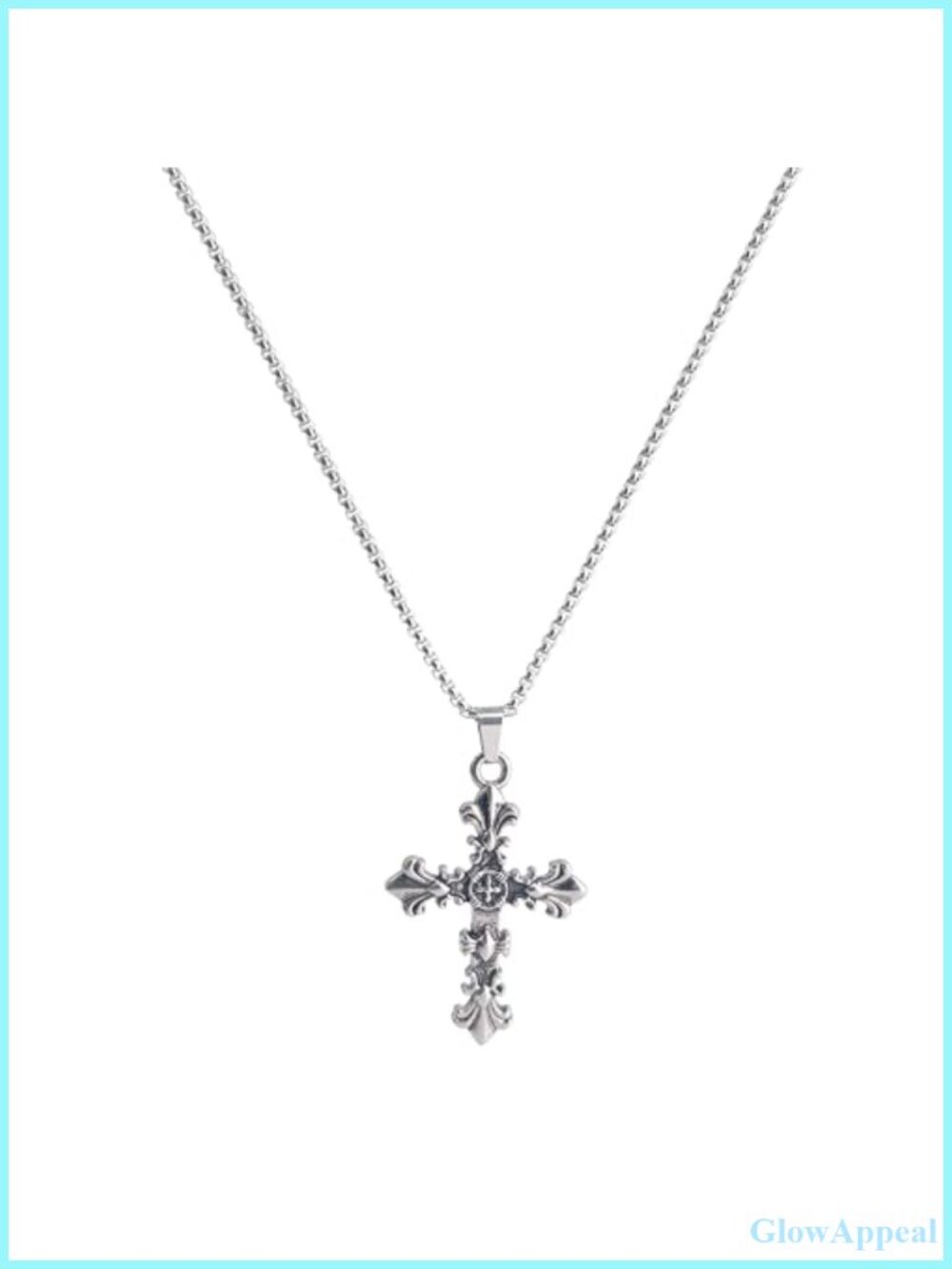 Cross Necklace Womens Irregular Double Layered Chain Star Silver Jewelry